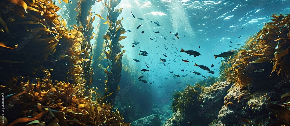 Kelp Forest Of Anacapa Island Channel Islands National Park With Copy