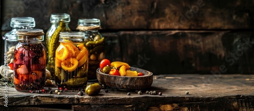 Jars with variety of pickle...
