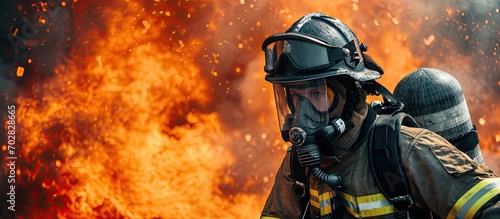 Holding the fire hose secur...