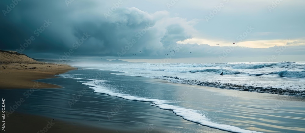 Minimalist shot of a beach in melancholic mood. with copy space image. Place for adding text or design Minimalist shot of a beach in melancholic mood. with copy space image. Place for adding text or design