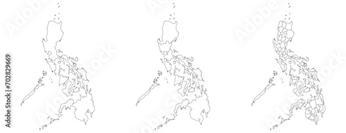 Philippines map. Map of Philippines in set
