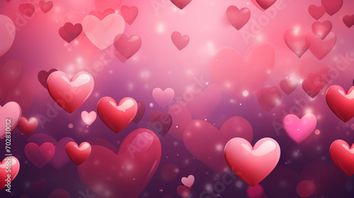 Abstract background with hearts balloons