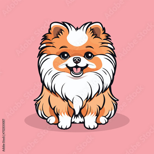 Cute pomarian dog chibi design