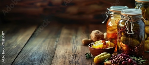 Jars with variety of pickle...