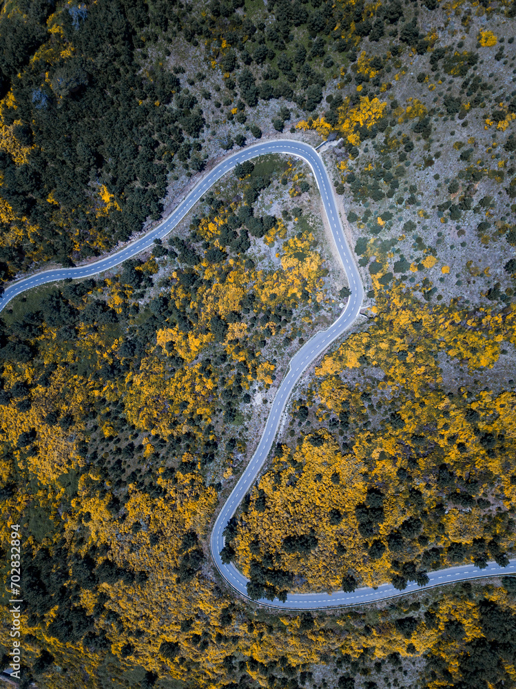 mountain road from above