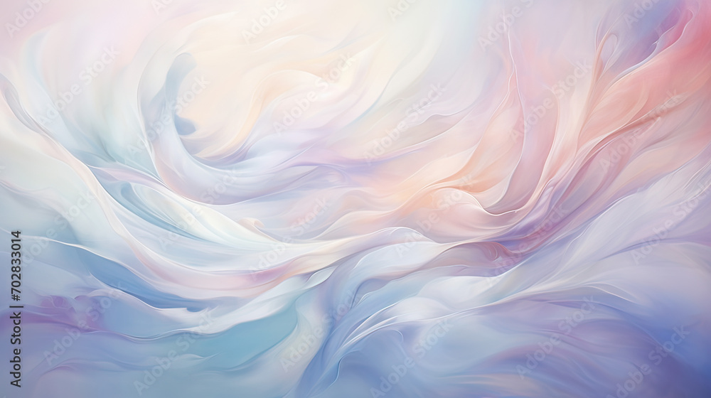 A soothing blend of pastel waves and gentle swirls, creating an abstract scene that evokes the softness of early morning skies Ai Generative