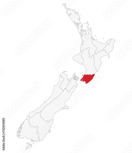 New Zealand map with Wellington a capital city. Map of New Zealand with capital city Wellington