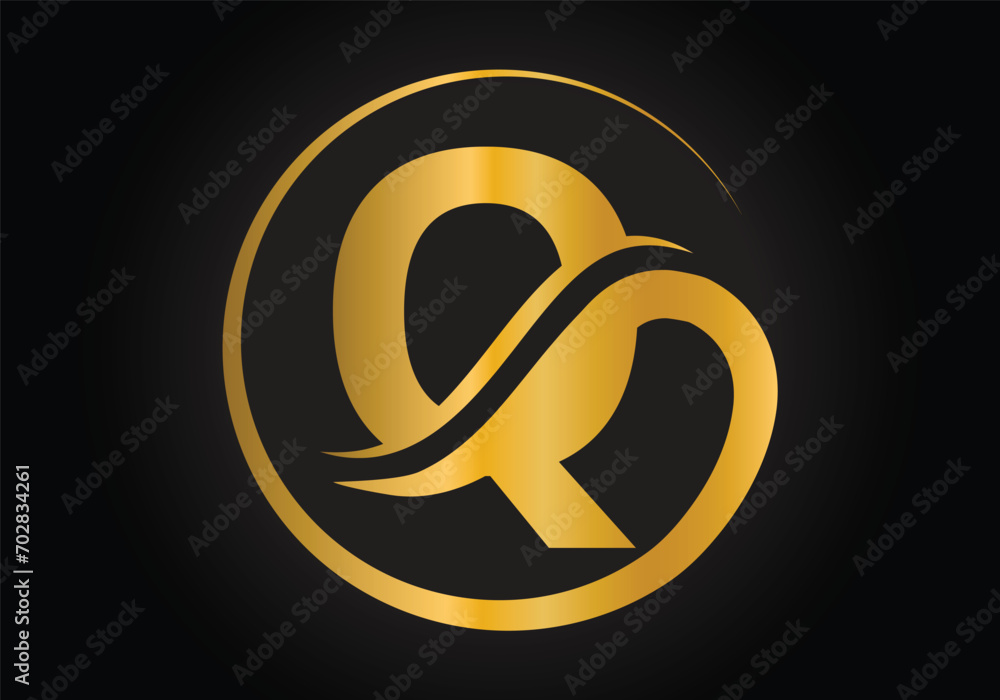 Q Letter Logo with Golden Luxury Color and Monogram Design Vector Template. Q Letter Logo with Golden Luxury Color and Monogram Design Vector Template.