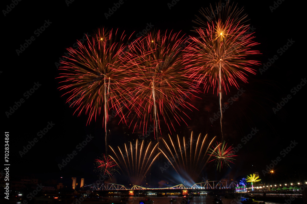Firecracker at Chao Phraya River. Firecracker at Chao Phraya River.