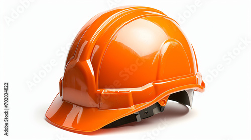 Orange helmet isolated on white background