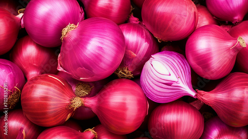 Group of onion vegetable pattern wallpaper - ai generative photo
