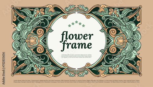 flower frame art nouveau style design template for social media or event poster photo
