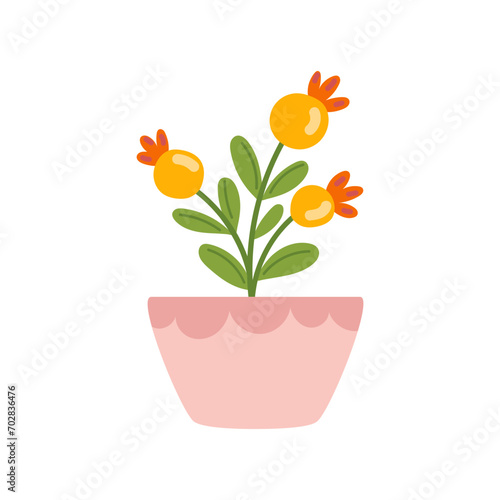 Vector illustration of flowers in pots
