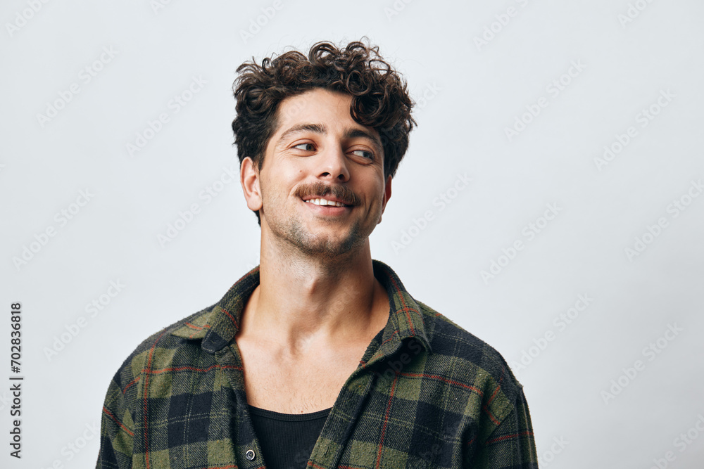 Smile man handsome hipster fashion portrait copyspace face Smile man handsome hipster fashion portrait copyspace face