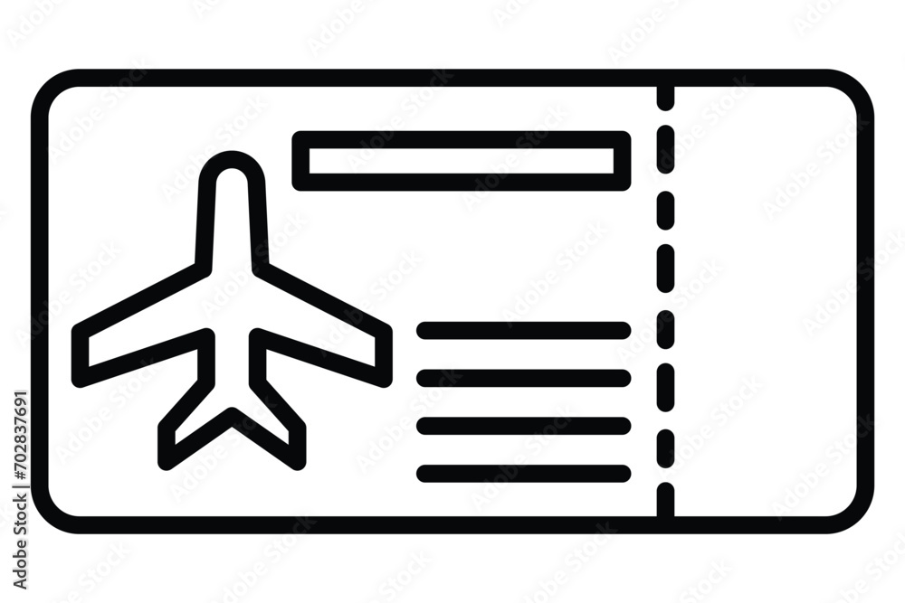 boarding pass icon. icon related to air travel and flight information. line icon style. element illustration boarding pass icon. icon related to air travel and flight information. line icon style. element illustration