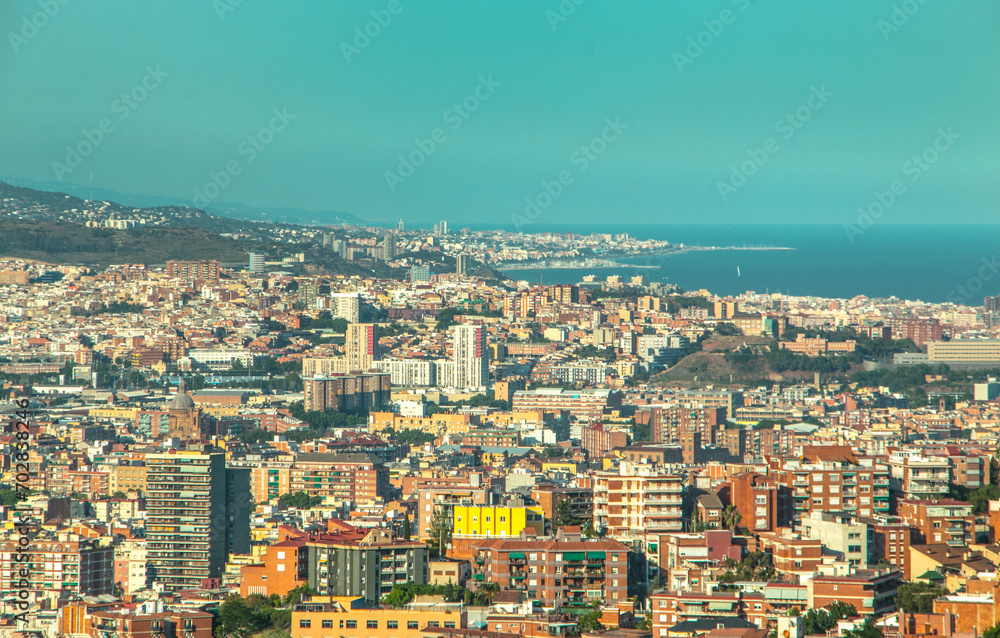 aerial view of a colorful Mediterranean city