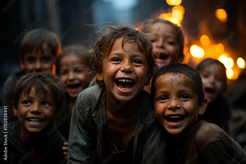 Slummer In the slums, the children sit around and practice, their laughter full ...