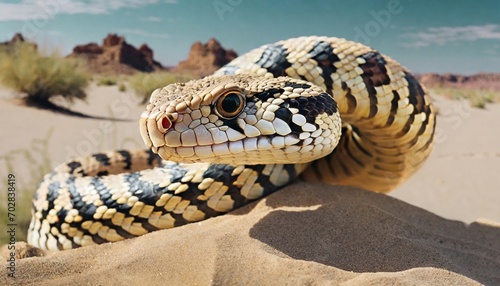 rattlesnake in the desert sand, generative ki