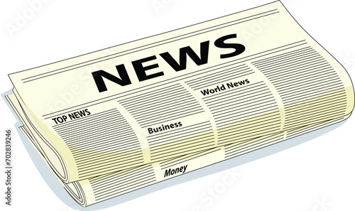 Newspaper isolated on white background