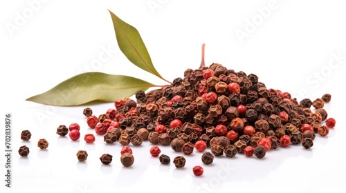 Sichuan pepper grains isolated on white background photo