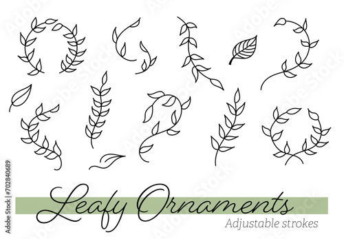 Leafy Ornaments with Adjustable Strokes