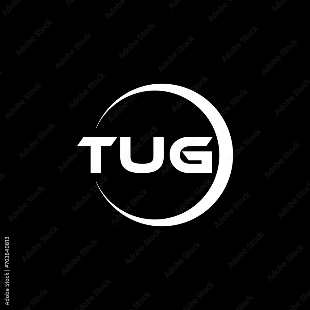 TUG letter logo design with black background in illustrator, cube logo, vector logo, modern alphabet font overlap style. calligraphy designs for logo, Poster, Invitation, etc. TUG letter logo design with black background in illustrator, cube logo, vector logo, modern alphabet font overlap style. calligraphy designs for logo, Poster, Invitation, etc.
