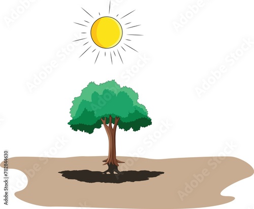 Sun shadow effect vector illustration