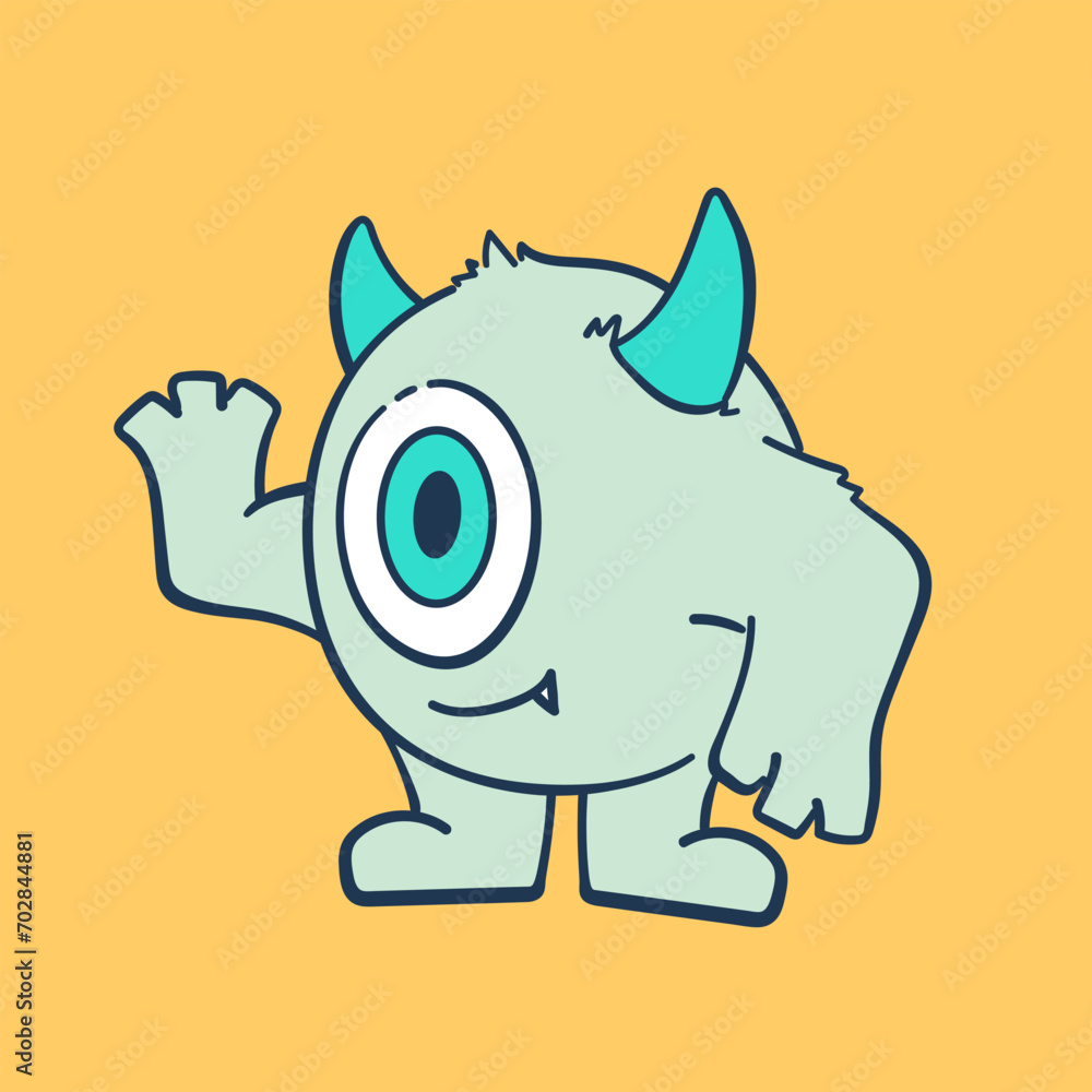 Obraz premium Friendly and colorful cute monster vector illustration