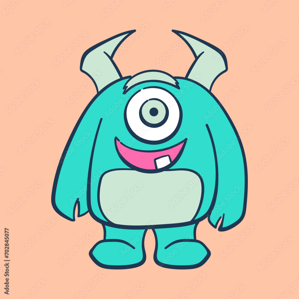 Fototapeta premium Friendly and colorful cute monster vector illustration