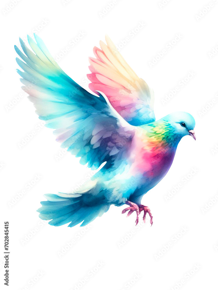 Taube in Regenbogenfarben, PNG