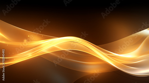 Elegant abstract background with golden waves. Background with yellow and gold gradient. Calming rhythm concept and soothing wave motion effect. relaxing backgrounds on black. 