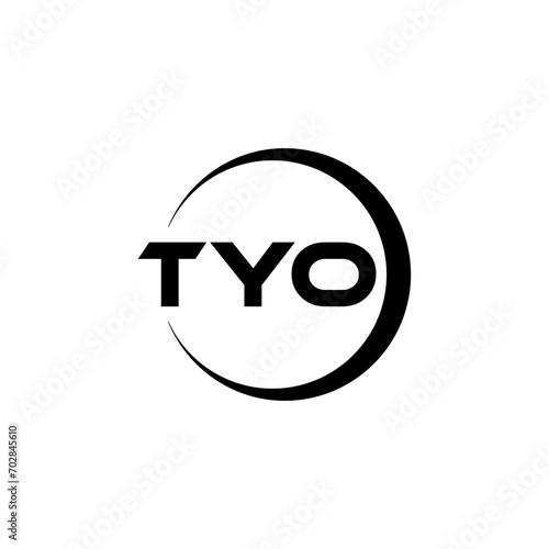 TYO letter logo design with white background in illustrator, cube logo, vector logo, modern alphabet font overlap style. calligraphy designs for logo, Poster, Invitation, etc. photo