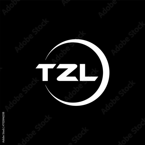 TZL letter logo design with black background in illustrator, cube logo, vector logo, modern alphabet font overlap style. calligraphy designs for logo, Poster, Invitation, etc.