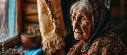 Elderly lady, nostalgia. photo