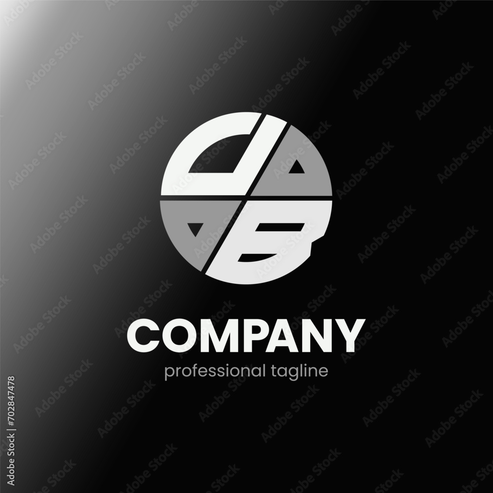 letter UB initial in monochrome flat design circle shape logo vector illustration letter UB initial in monochrome flat design circle shape logo vector illustration