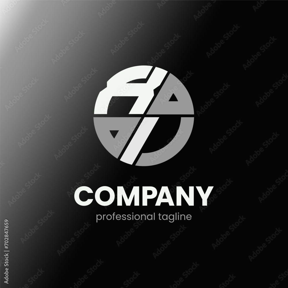 letter XI initial in monochrome flat design circle shape logo vector illustration letter XI initial in monochrome flat design circle shape logo vector illustration
