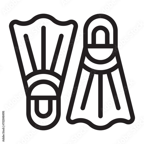 flippers line icon
