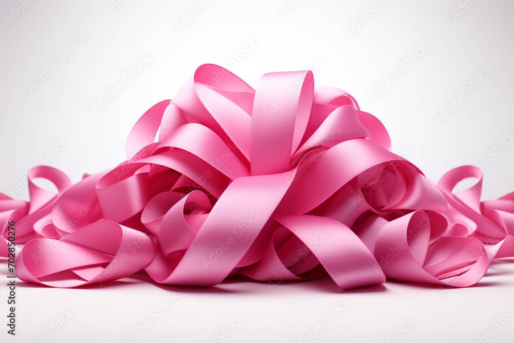 Pink cancer ribbon isolated on white background Pink cancer ribbon isolated on white background