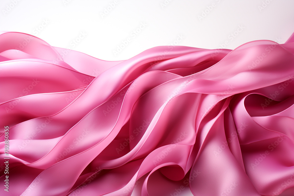 Fototapeta premium Pink cancer ribbon isolated on white