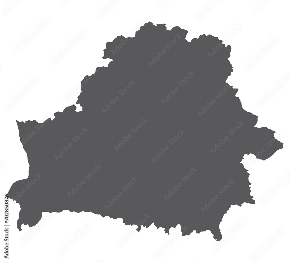 Belarus map. Map of Belarus in grey color