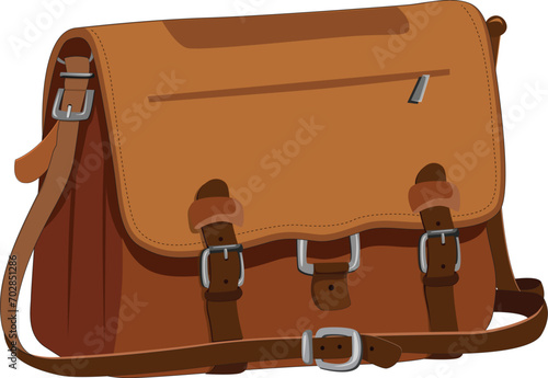  Leather bag isolated on white background