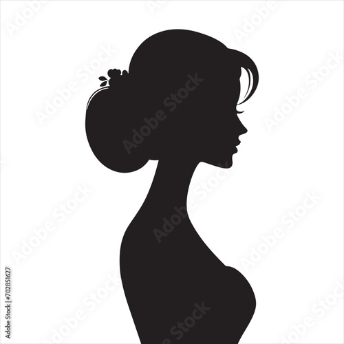 Twilight Bride Silhouette: Captivating Elegance for Bridal Designs and Bride Black Vector Stock
