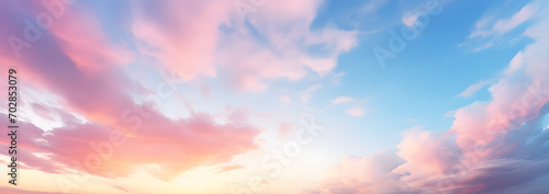 Beautiful clouds and sunset natural sky background_Generative AI photo