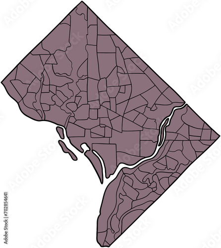 Wallpaper Mural doodle freehand drawing of washington dc state map. Torontodigital.ca