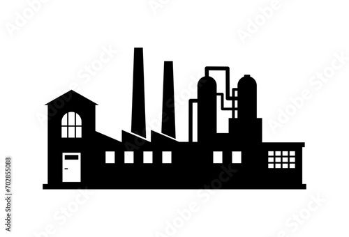 Black factory vector icon on white background