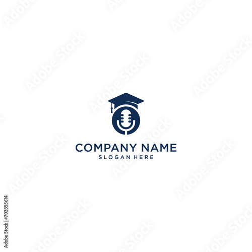 podcast education logo vector icon