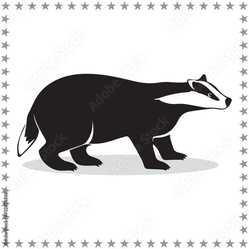 badger Silhouette, cute badger Vector Silhouette, Cute badger cartoon Silhouette, badger  vector Silhouette, badger dog icon Silhouette, badger dog vector               © MrsRongina