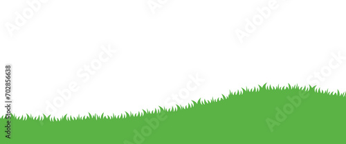 Grass Meadow Bottom Border for Background Element Decoration Vector Illustration