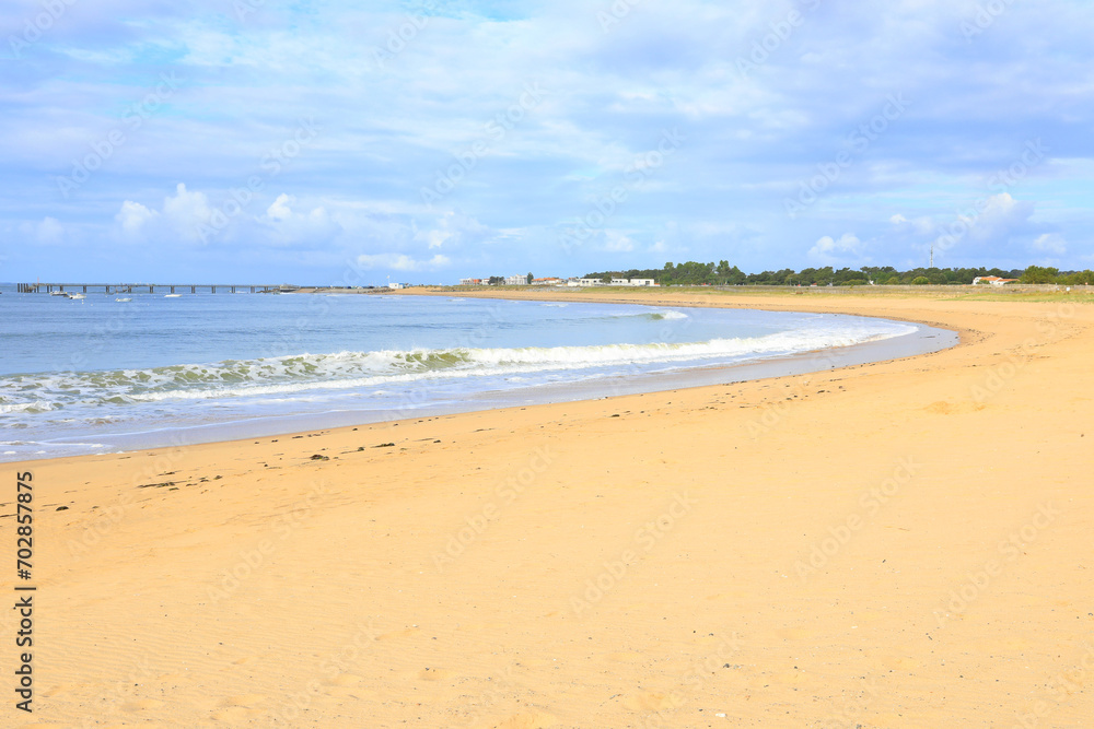 Idyllic sand beach in La-Tranche-sur-Mer, Vendée, Pays de la Loire, France