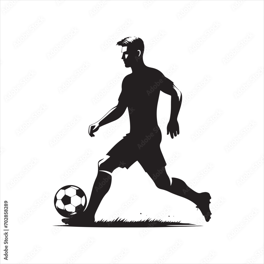Precision in Motion: Football Player Silhouette Illustrating Athletic Prowess, an Ideal Image for Sports Themes and Sportsman Black Vector Stock
Precision in Motion: Football Player Silhouette Illustrating Athletic Prowess, an Ideal Image for Sports Themes and Sportsman Black Vector Stock